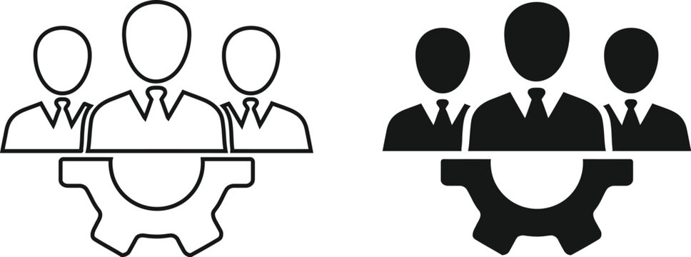 Professional Team Management and Workforce Engineering Icon Vector Set