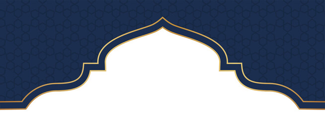 Elegant Islamic Archway Frame in Navy and Gold