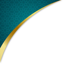 Teal & Gold Corner Design with Geometric Pattern