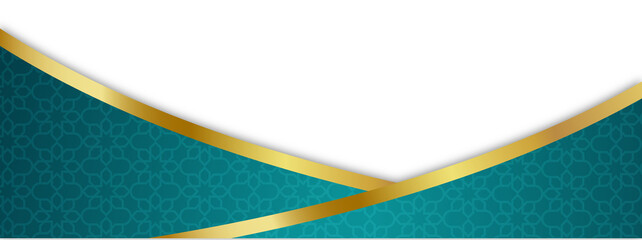 Elegant Teal and Gold Geometric Banner Background