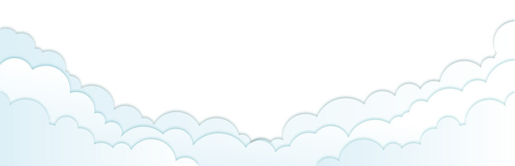 Cartoon Clouds Background - Light Blue and White