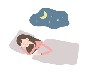 リラックスして眠っている女性