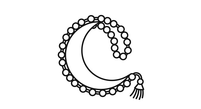 Islamic prayer beads icon vector isolated. muslim rosary beads or tasbih icon. traditional ramadan kareem and eid al-fitr, eid al-adha celebration symbols