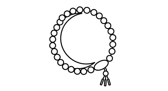 Islamic prayer beads icon vector isolated. muslim rosary beads or tasbih icon. traditional ramadan kareem and eid al-fitr, eid al-adha celebration symbols