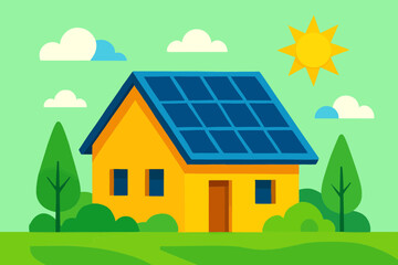 solar panels on the roof