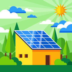 solar panels on the roof