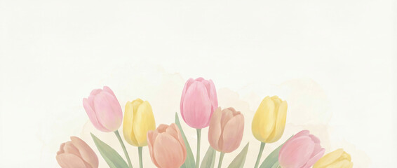 A group of colorful tulips stands tall and vibrant, created AI