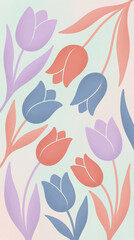 Colorful tulips of various shapes displayed together, created AI