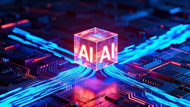 AI cube on circuit board