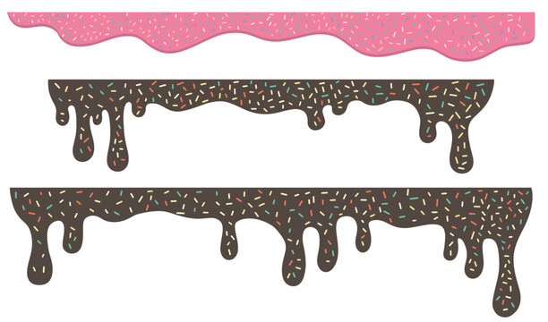 Frosted sprinkle frame with subtle icing drips for wallpapers, prints and sweet backgrounds