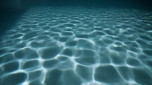 A serene underwater scene with shimmering sunlight filtering through the water's surface, creating a mesmerizing pattern of light and shadow