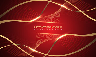 Abstract luxury element with gold light glow effect on red modern graphic design decoration for banner template background vector