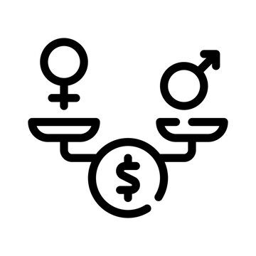 equal pay line icon