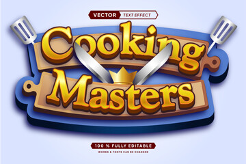 Text effect editable cooking master 3d gaming cartoon font style