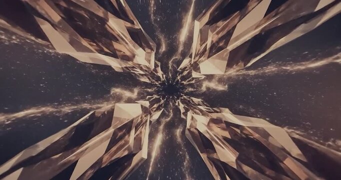 Dark Abstract Background with Shining Metallic Shapes.