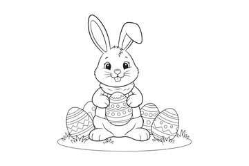 Fototapeta premium Animals Coloring book outlines & kids vector illustration