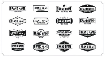 Fototapeta premium Collection of Black and White Label Logos.