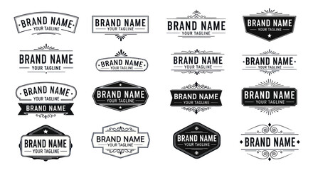 Fototapeta premium Collection of Brand Name Label Designs.