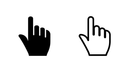 Hand Pointer Cursor Icon for Click and Selection on Digital Interface