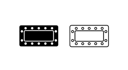 Fototapeta premium Rectangular Marquee Cinema Sign Frame with Lights for Text Display