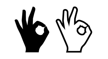 Obraz premium OK Hand Gesture Icon for Approval, Agreement, Success, and Positive Feedback
