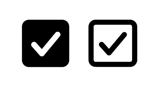 Bold Checkbox Icon Set for User Interface Selection and Validation