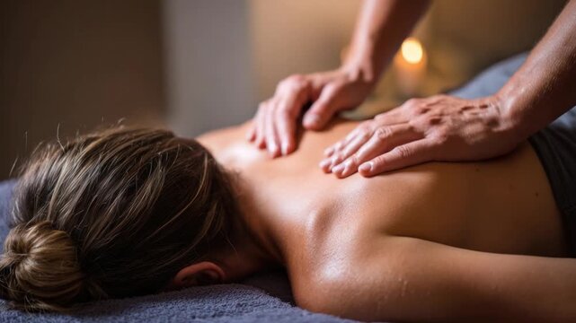 Serene Massage Therapy: The image captures a moment of tranquility and relaxation, as skilled hands perform a soothing massage, easing tension and promoting well-being.