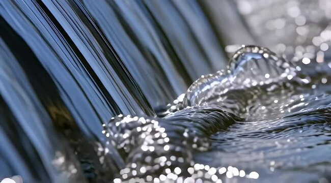 Water Flowing from Tap Closeup.