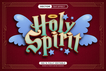 Text effect editable holy spirit 3d gaming cartoon font style