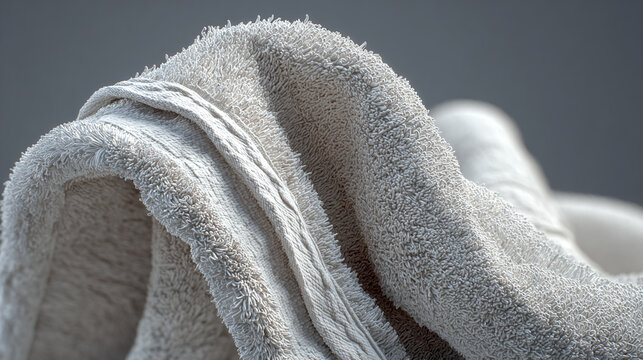 Close-up of a Textured Towel in Natural Light, the wrinkles are a focus