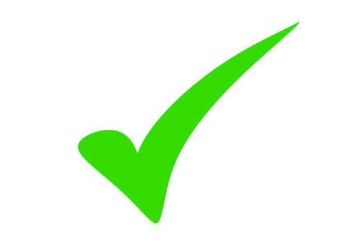 Green checkmark icon symbol success approval confirmation positive sign isolated on transparent background