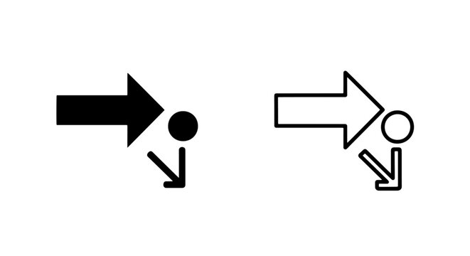 Direct and indirect interaction arrow icons representing navigation and user interface flow