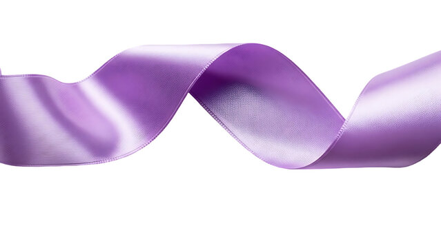 Purple satin ribbon isolated on transparent background