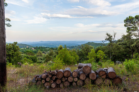 A beautiful evening looking out over the Hills of Cotignac, in the French provence.
