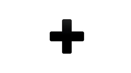 Bold Plus: a strong, solitary black plus sign, a symbol of addition and positivity on a clean, light surface.