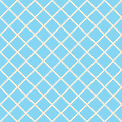 Seamless cream diagonal grid vector on a light-cyan background. Simple geometric design suitable for wallpaper, pattern design, wrapping paper, and digital projects.