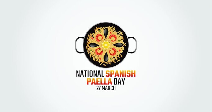 national spanish paella day motion video, ideal for national spanish paella day celebration