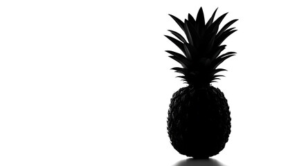 Obraz premium Pineapple Silhouette: A striking silhouette of a ripe pineapple, evoking tropical vibes and culinary delight, isolated against a simple backdrop, emphasizing its unique form and texture.