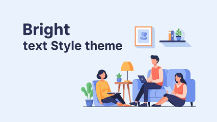 Three people work on laptops and tablets in a cozy room