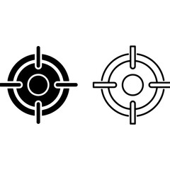 Obraz premium Sniper Scope Crosshair Icon for Focus Accuracy and Precision Targeting