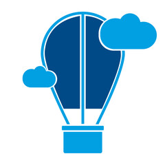 Hot Air Balloon in Sky Icon - Adventure and Travel Concept