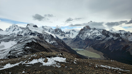 Obraz premium Cerro Torre, Fitz Roy and the Southern Patagonian Icefield from Above