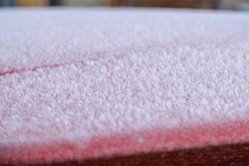 凍り付いた車のボディ　寒冷地