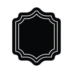 Notch Cut Border Frame Vector Illustration