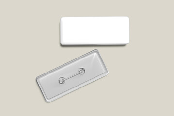 Metal Name Tag Blank Mockup
