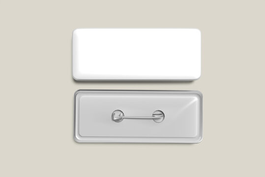 Metal Name Tag Blank Mockup