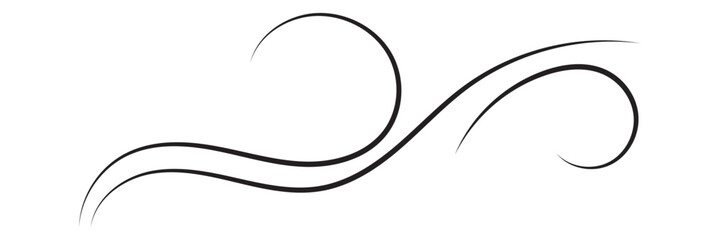 Abstract flowing wave calligraphy Curve lines minimalist background. Minimal abstract illustration of smooth black flowing lines on white background, symbolizing motion, elegance, and modern design . 