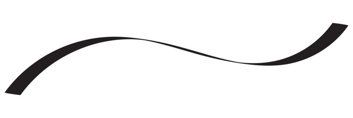 Obraz premium Abstract flowing wave calligraphy Curve lines minimalist background. Minimal abstract illustration of smooth black flowing lines on white background, symbolizing motion, elegance, and modern design . 