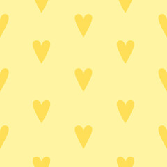 Simple Yellow hearts seamless pattern