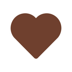 Brown love heart icon isolated on white background